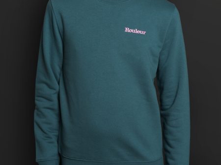 Rouleur Logo - Embroidered Organic Sweatshirt - Unisex - Green Discount