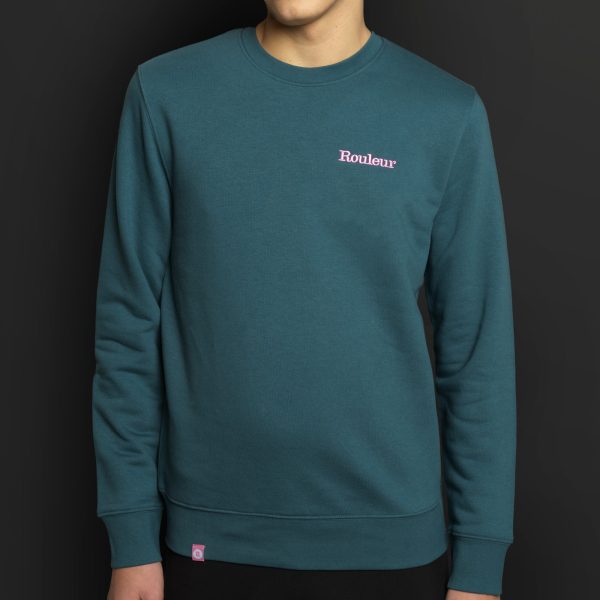 Rouleur Logo - Embroidered Organic Sweatshirt - Unisex - Green Discount