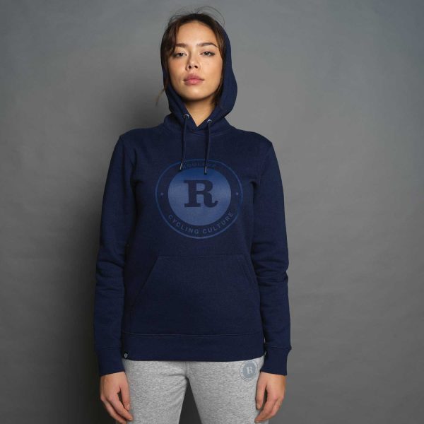 Rouleur Logo - Organic Hooded Sweatshirt - Unisex - Heather Blue Supply