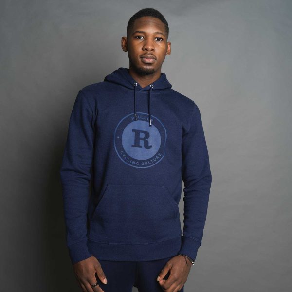 Rouleur Logo - Organic Hooded Sweatshirt - Unisex - Heather Blue Supply