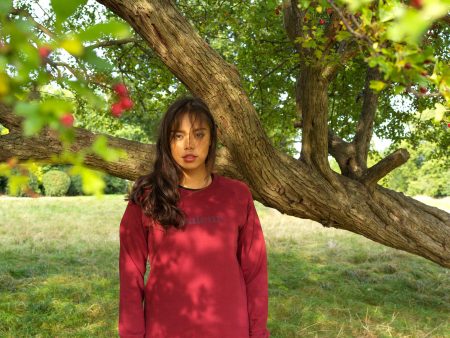 Rouleur Logo - Organic Sweatshirt - Unisex - Burgundy Online now