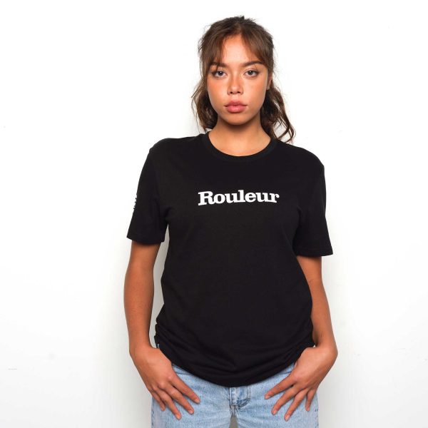 Rouleur Logo Organic Unisex T-Shirt - Black White Fashion