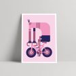 Pink Cyclist - Art print - Mick Marston Hot on Sale