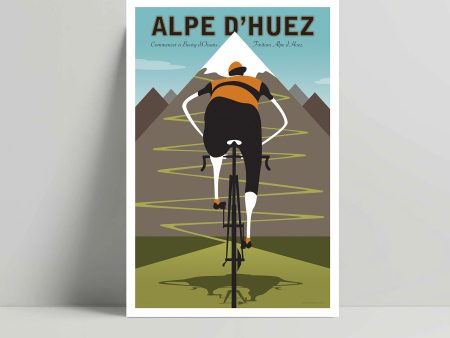 Alpe d’Huez- Cycling Art print - Michael Valenti Sale