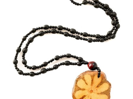 Shipibo Amazon Seed Bead Necklace w  Ayahuasca Vine Pendant Online now