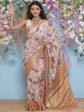 Cotton Silk Jacobean Pattern Saree - Orange Supply