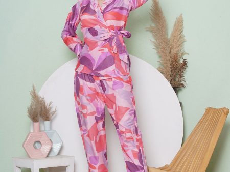 Muslin Digital Print Co-Ord Set - Pink Online Hot Sale