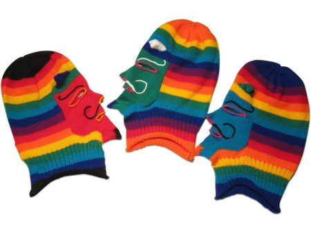 Knitted Wool Mask - Waq ollo - Rainbow Stripe Online Hot Sale