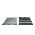 2  x 4  Cotton Striped Dhurrie Rug, Green & Black, 2 Styles DA9920A Online