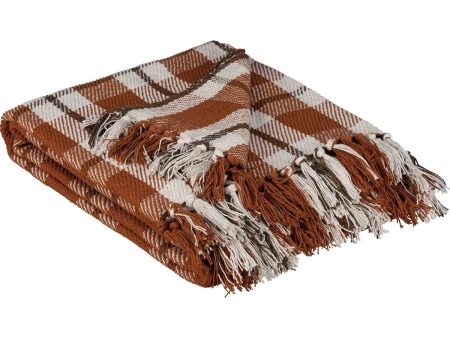 Orange Fall Plaid Throw Blanket Supply