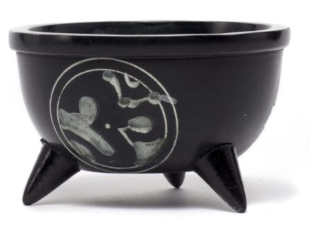 Om Carved Stone Incense Burning Bowl Online Hot Sale