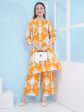 Motif Printed Cotton Co-ord Set - Yellow Online Hot Sale