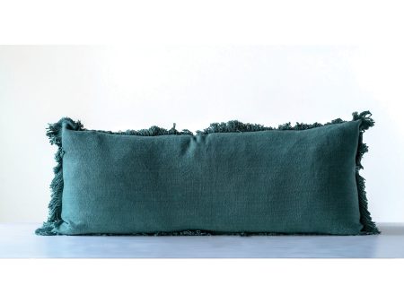 Green Cotton Pillow with Tassels Supply