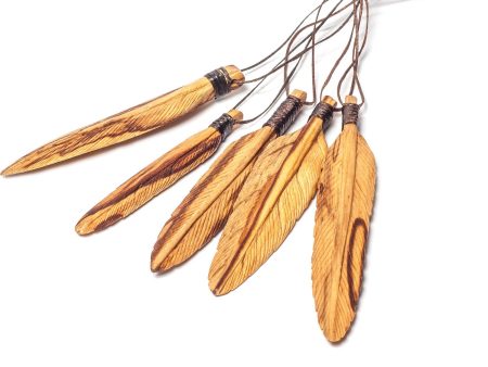 Palo Santo Feather Necklace For Sale