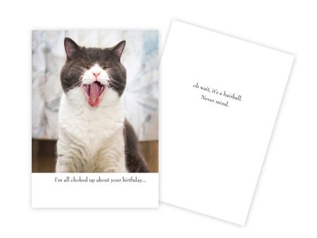 Choking Cat Funny Birthday Card Hot on Sale