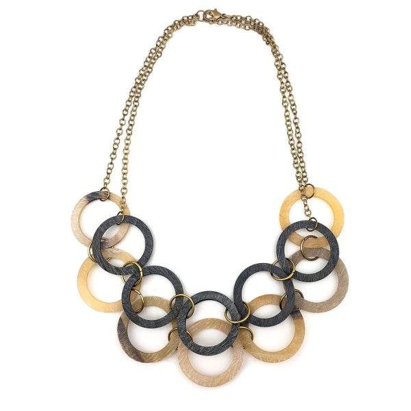 Anju Omala Silver Fog Necklace - Large Rings Hot on Sale