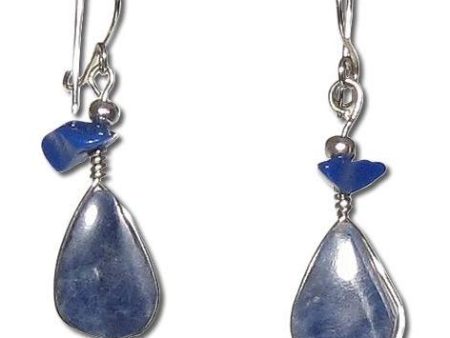 Alpaca Silver Wire Pierced Earrings Lapis Lazuli - 1.5 in Online Hot Sale