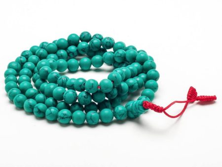 Tibetan Faux Turquoise Prayer Bead Mala - 108 Beads Online now