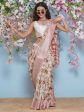 Cotton Silk Jacobean Pattern Saree - Pastel Pink Hot on Sale