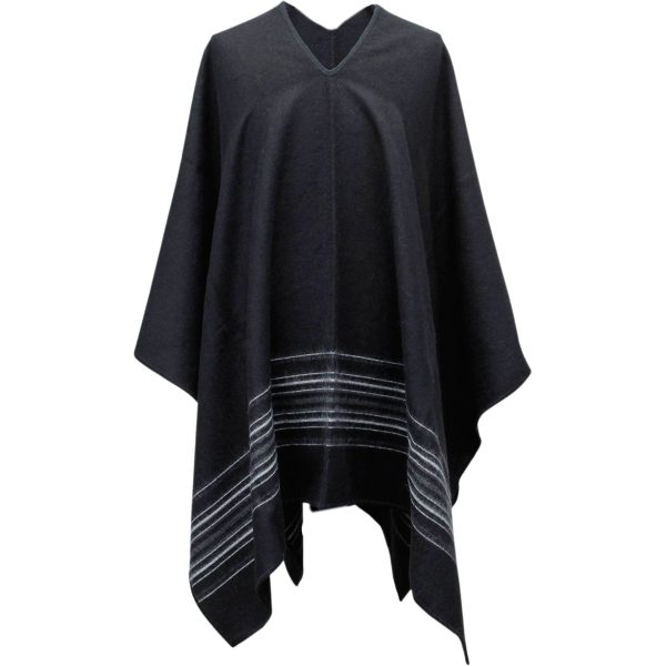 Alpaca Blend Poncho- Black Nazca Sale