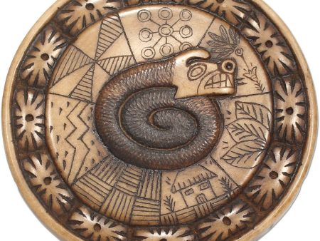 Andean Symbology Tile - Serpent - Round For Cheap