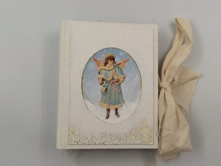 Snow Angel Journal 5 x7  - Painted White Fabric Cover Online Sale