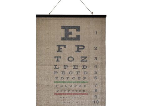 Canvas & Wood Eye Chart Scroll with Jute Rope Hanger Cheap