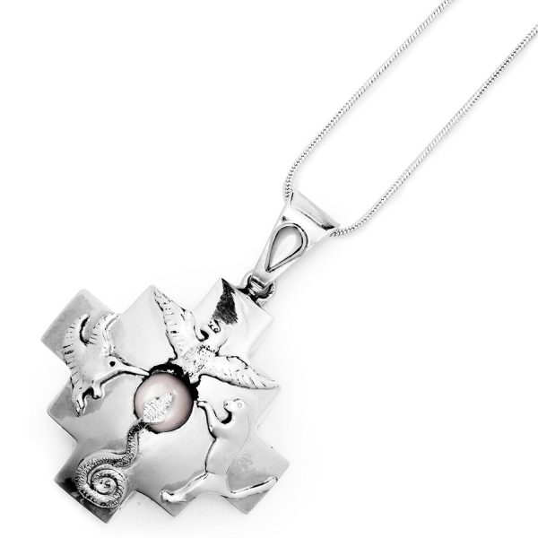 Peruvian Sterling Silver  Chakana Four Directions Totem Pendant Necklace Discount