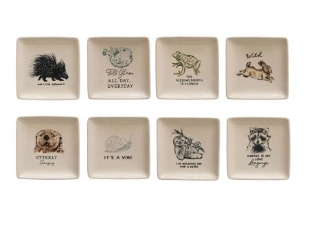 Stoneware Dish w  Animal & Saying, 8 Styles © Online Hot Sale