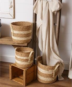 Woven Straw Basket with Handles - Small Supply