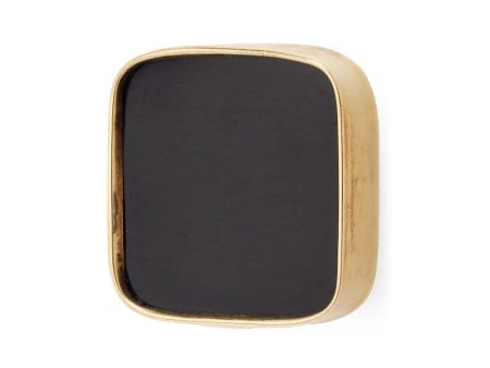 Gold and Black Square Iron and Resin Knob Discount