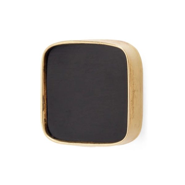 Gold and Black Square Iron and Resin Knob Discount