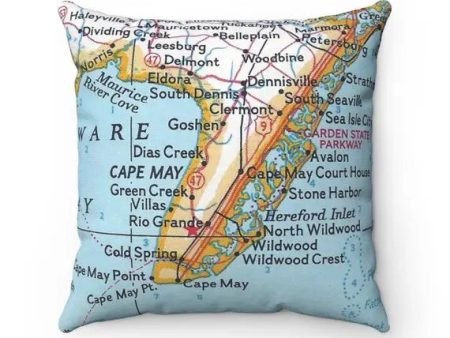 Cape May Map Pillow Online Hot Sale