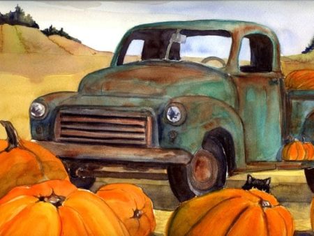 Green Truck by Karen Wolf (Art Print) Online Hot Sale