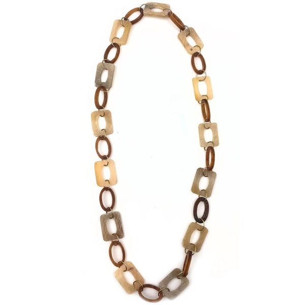 Anju Omala Natural Beige Necklace - Rectangles Ovals Online Hot Sale