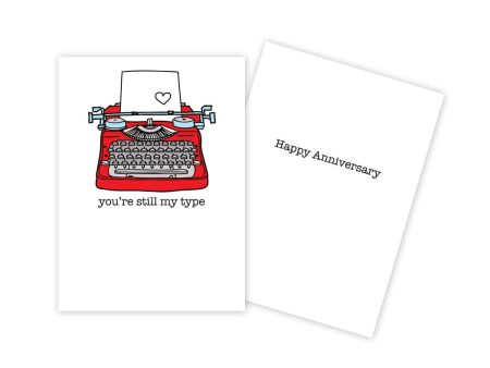 Typewriter Anniversary Card Fashion