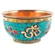 Copper Inlay Stone Mosaic Om Offering Bowl Online Hot Sale