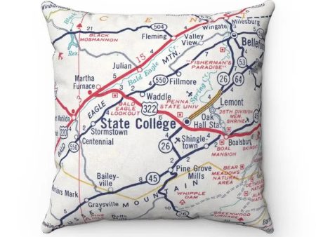 State College Pennsylvania Map Pillow Online Sale