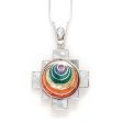 950 Sterling Silver Four Directions Totem Peruvian Chakana Necklace Reversible, 2  on Sale