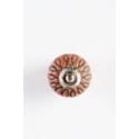 Coral Etched Ceramic Round Knob with Silver Center - 1.5  diameter Online Sale