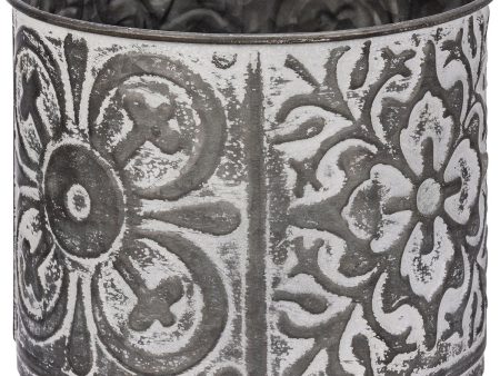 Floral Embossed Round Bin - Large Online