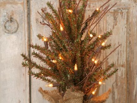 Christmas Tree - German Fir with Lights 18 H For Discount