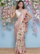 Cotton Silk Jacobean Pattern Saree - Pastel Pink Hot on Sale