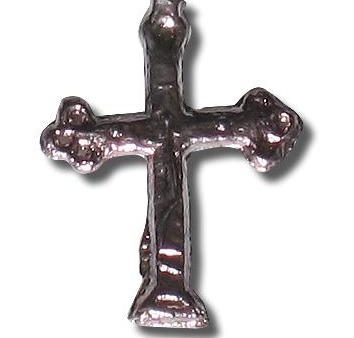 Small Lead Cross Charm on Sale