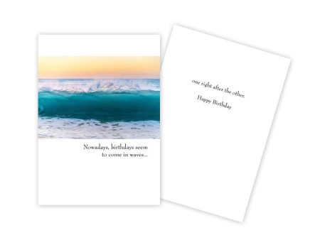 Ocean Wave Coastal Birthday Card For Cheap