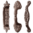 Door Handle, Cast Iron, Antique Brown, 3 Asst. Styles - Sold Separately For Cheap