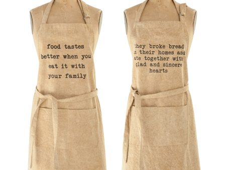 Cotton Canvas Apron with Pockets & Saying - Stone Wash (2 Styles) Supply