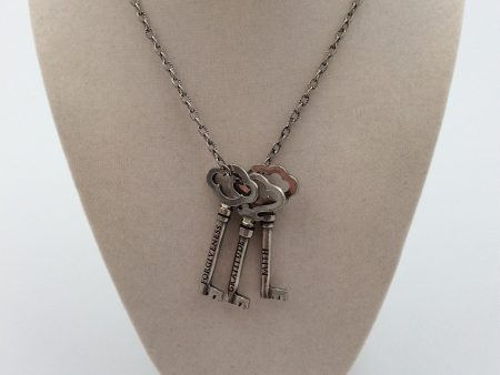 Three Keys Necklace with Pewter Keys Made in USA Cheap