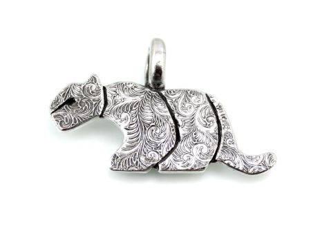 Sterling Silver Mountain Lion Totem Pendant Cheap