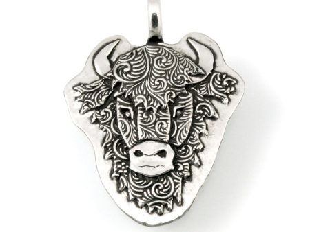 Sterling Silver Bison Totem Pendant Discount